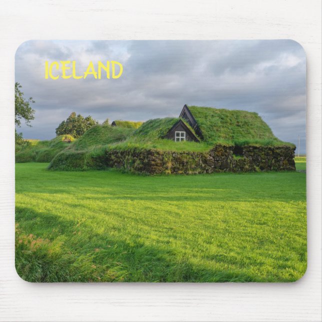 Island - Grünes Haus Mousepad (Vorne)