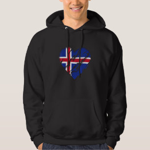 Island Herz isländische Flagge Isländisch Pride Hoodie