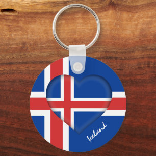 Island & Herz, Isländische Flaggenmode / Sport Schlüsselanhänger
