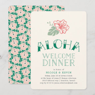 Island Hibiscus   Aloha Willkommens-Dinner-Einladu Einladung