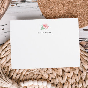 Island Hibiscus Papeterie personnalisée Carte plat