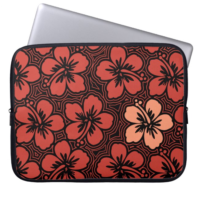 Island Hibiskus Hawaiian Neoprene Wetsuit Laptopschutzhülle (Vorderseite)