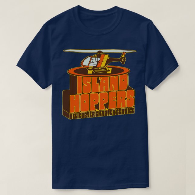 Island Hoppers Hubschrauber Charter Service T-Shirt (Design vorne)