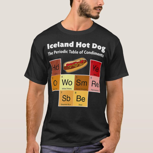 Island Hot Dog Viking Cuisine Reykjavik Mustard T-Shirt (Vorderseite)