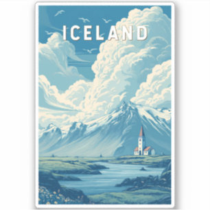 Island Illustration Reise Kunst Vintage Aufkleber