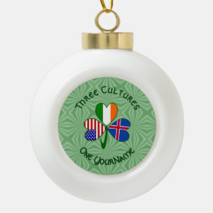 Island Irland USA Kleeblatt Flagge Personalisiert Keramik Kugel-Ornament