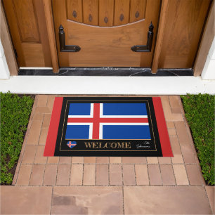 Island & Isländisch Flag house mattes/sports Willk Fußmatte