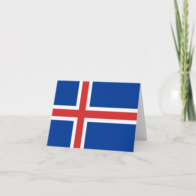Island (isländische Flagge) Karte (Vorderseite)