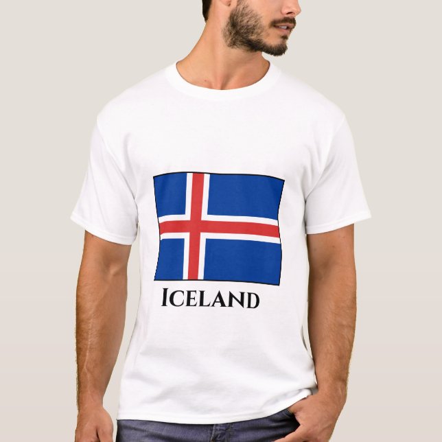 Island (isländische Flagge) T-Shirt (Vorderseite)