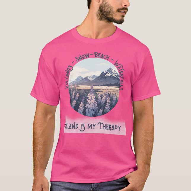 Island ist meine Therapie - Vulcanos Snow Beach Wa T-Shirt (Vorderseite)