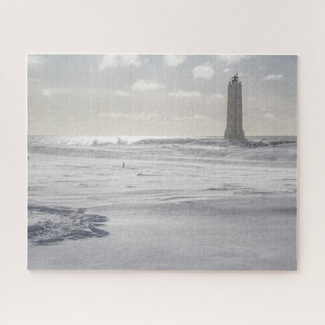 Island Jigsaw Puzzle - Malariff Leuchtturm Winter (Horizontal)