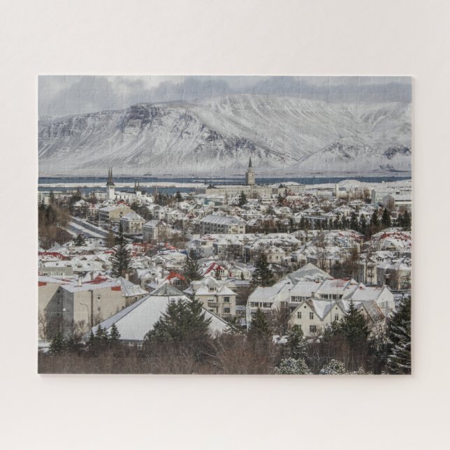 Island Jigsaw Puzzle - Reykjavik im Winter (Horizontal)