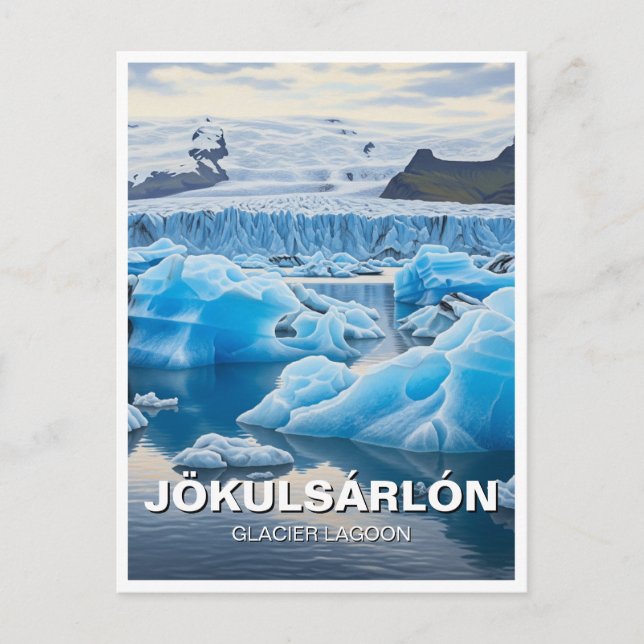 Island Jökulsárlón Glacier Lagoon Travel Postkarte (Vorderseite)