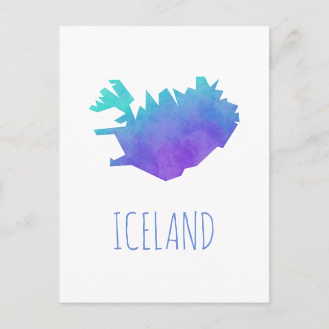 Island-Karte Postkarte (Vorderseite)