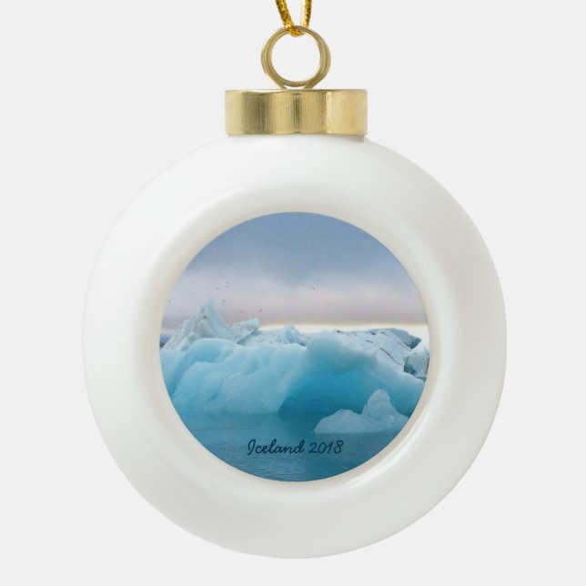 Island - Keramik-Ball-Verzierung Keramik Kugel-Ornament (Vorderseite)