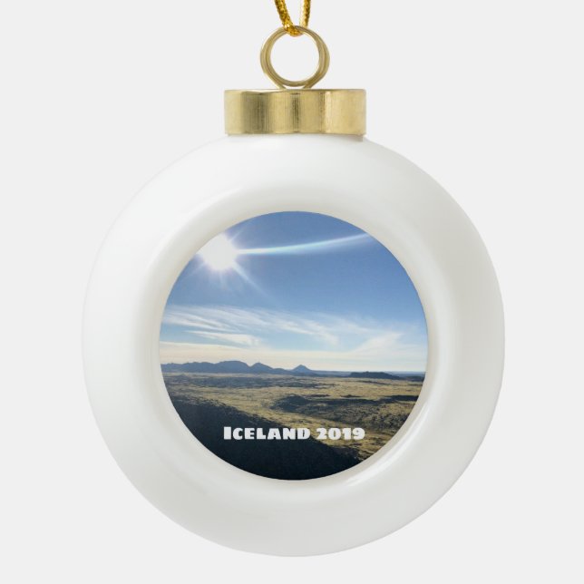 Island - Keramik Kugel-Ornament (Vorderseite)