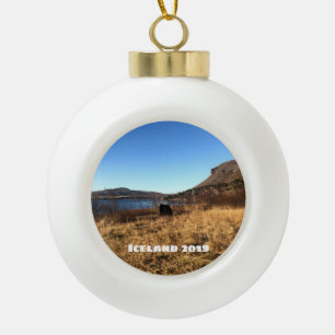 Island - Keramik Kugel-Ornament
