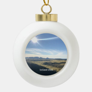 Island - Keramik Kugel-Ornament