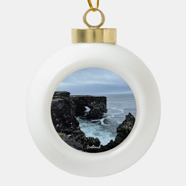 Island - Keramik-Kugel-Weihnachtsdekoration Keramik Kugel-Ornament (Vorderseite)