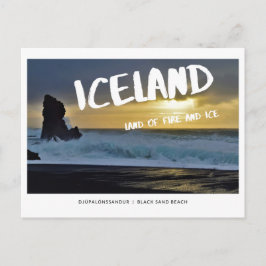 Island, Land der Feuer- und Eispostkarte, schwarze Postkarte