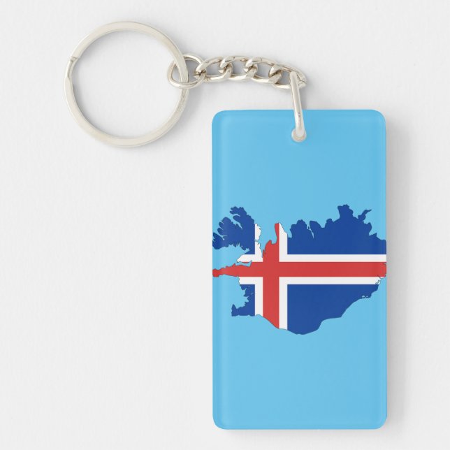Island-Landesflagge Schlüsselanhänger (Vorderseite)