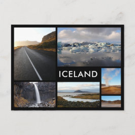 Island-Landschaften mit mehreren Foto-Bildersammlu Postkarte