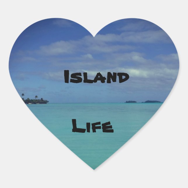 Island Life Tropical Island Heavy Sticker (Vorderseite)