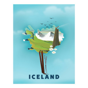 Island Map Illustration Reiseplakat. Fotodruck