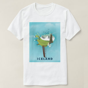 Island Map Illustration Reiseplakat. T-Shirt