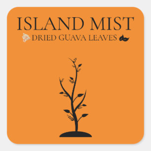 ISLAND MIST DRIED GUAVA BLÄTTER QUADRATISCHER AUFKLEBER