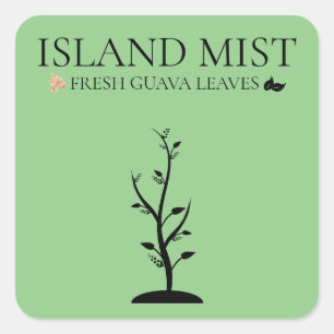 ISLAND MIST FRISCHE GUAVA-BLÄTTER QUADRATISCHER AUFKLEBER