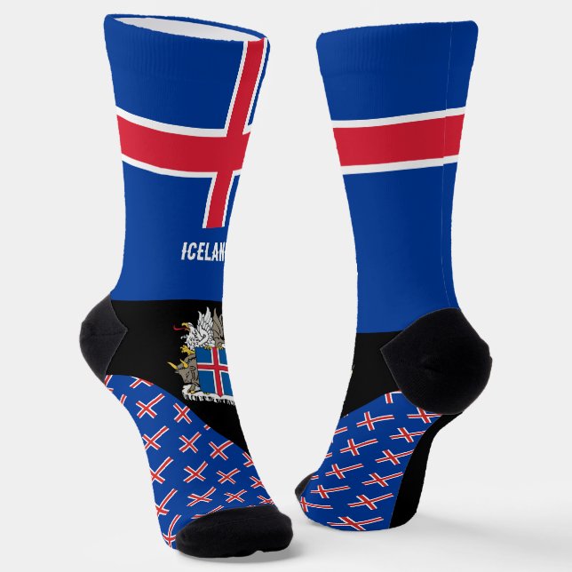Island, Mode, isländische Flagge, patriotisch Socken (Gewinkelt)