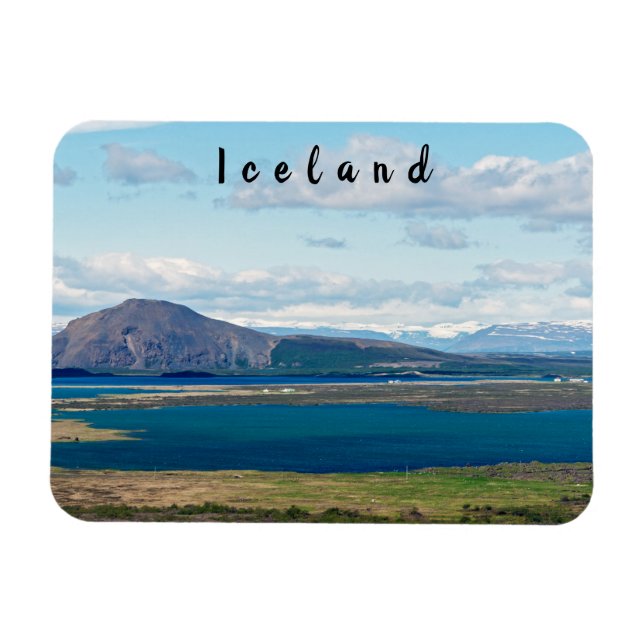 Island Morgenlandschaft mit Bauernhöfen im Fjord Magnet (Horizontal)