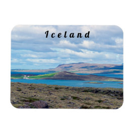 Island Morgenlandschaft mit Bauernhöfen im Fjord Magnet