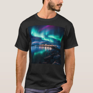Island Nordlichter Aurora Borealis Urlaub P T-Shirt