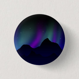 Island Nordlichter über den Bergen Button