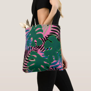 Island Palm Green Pink Black fourre-tout gros sac
