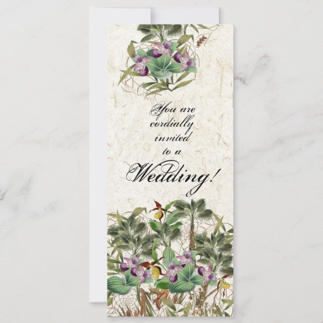 Island Palm Tree Orchid Blume Hochzeit Einladung (Vorderseite)