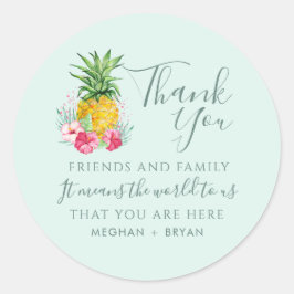 Island Paradise Beach Wedding Gefallen Runder Aufkleber