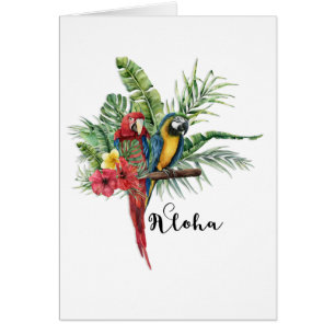 Island Paradise Birds Tropical Floral Botanical