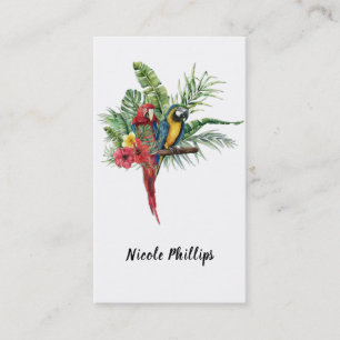 Island Paradise Birds Tropical Floral Botanical Visitenkarte