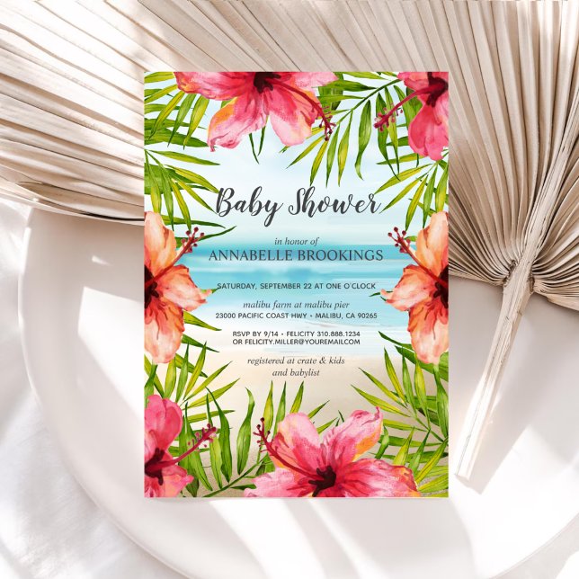 Island Paradise Tropical Beach Baby Dusche Einladung (Von Creator hochgeladen)