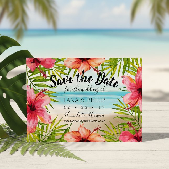 Island Paradise Tropical Beach Save The Date (Von Creator hochgeladen)