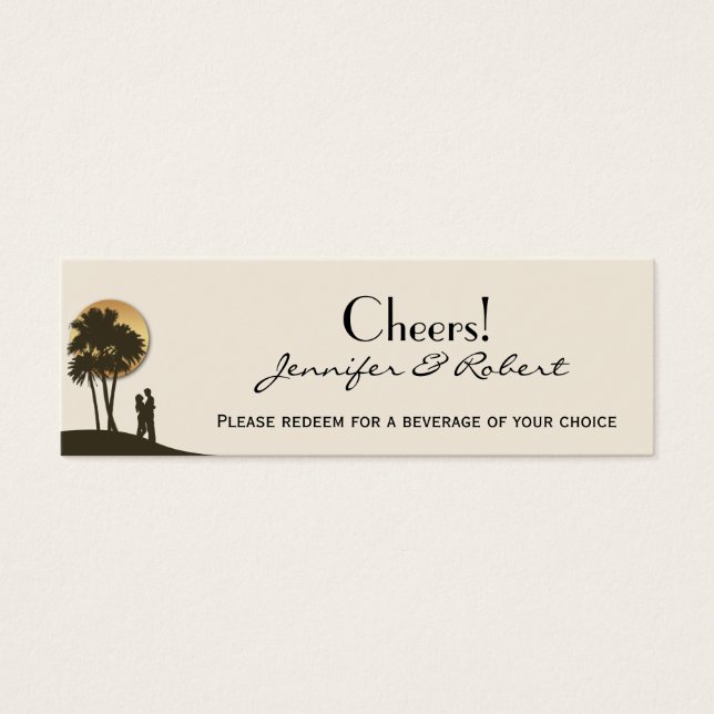 Island Paradise Wedding Drinks Tickets (Vorderseite)
