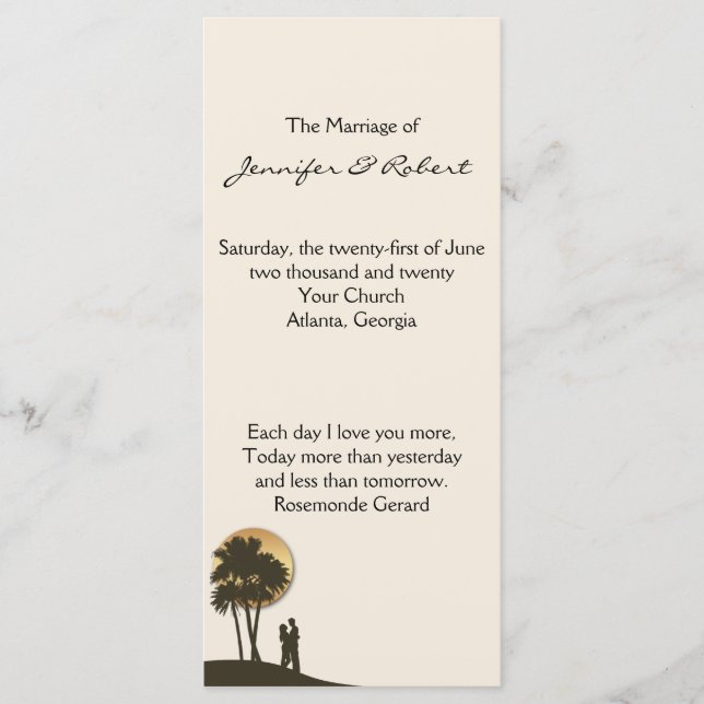 Island Paradise Wedding Program Programm (Vorderseite)