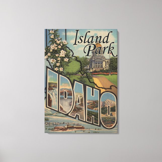 Island Park, Idaho - Große Briefmarkenszenen Leinwanddruck (Vorderseite)