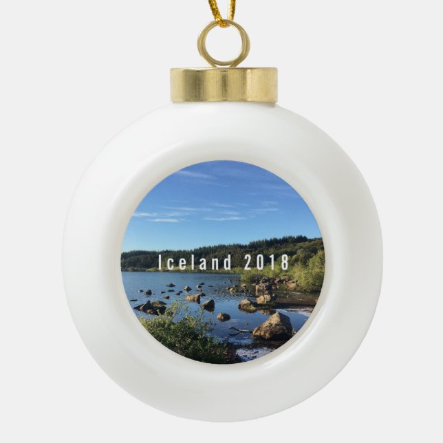 Island - Personalisierte Keramik Kugel-Ornament (Vorderseite)