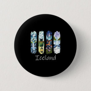 Island Pinselstrich Isländischer Urlaub Souvenir I Button