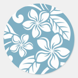 ISLAND PLUMERIA (BLEU D'ESCLAT) STICKER ROND CLASS