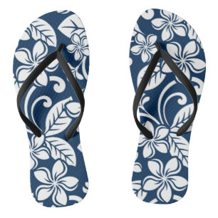 ISLAND PLUMERIA (DARK BLUE) Paar Flip Flops